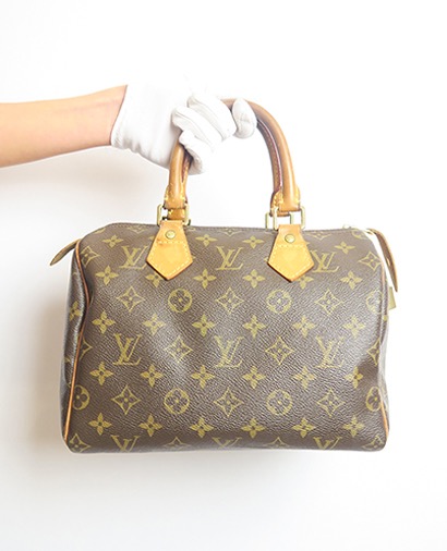 Speedy, &pound;220, Handbags, Brown, Canvas, Front view